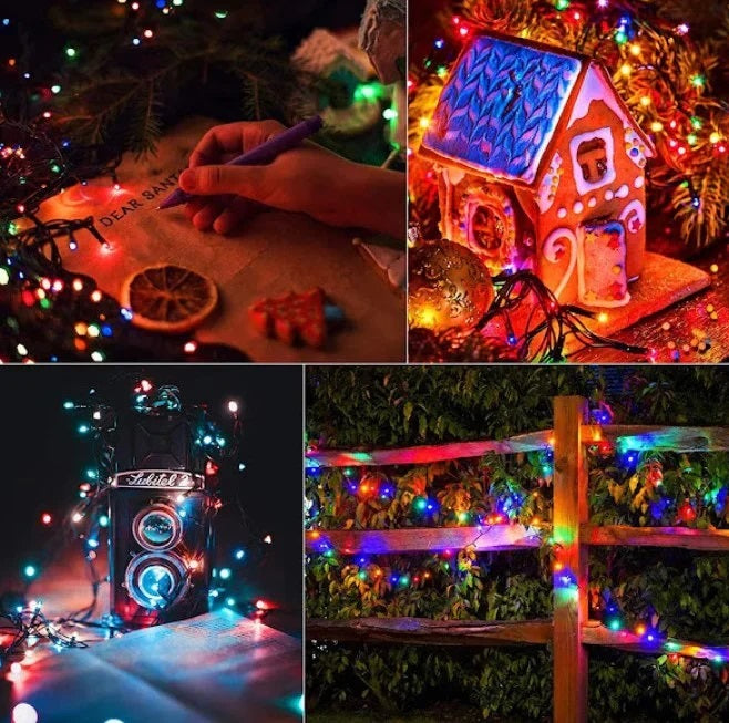 Lichidare de stoc: Decoratiune cu Incarcare Solara, 50 metri, 500 led - Multicolora