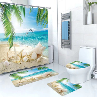 Set Pentru Baie 4 Piese + Set 2 x Covoare pentru Bucatarie