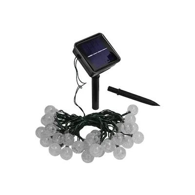 Set 2 x Decoratiune cu Incarcare Solara, 5 Metri, 30 Globulete - Alb Rece