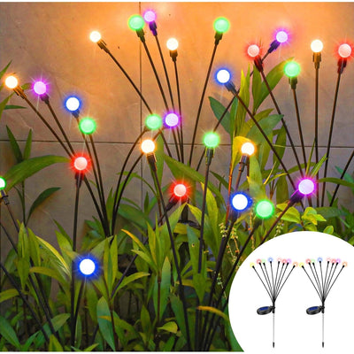 Set 4 x Lampa Solara Decorativa tip Bulbi LED RGB Multicolor – Iluminat Gradina Exterior, Rezistenta la Apa, Efect Licurici pentru Curte