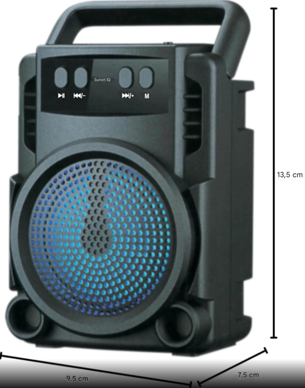 Boxa Portabila Bluetooth GTS 1360 cu LED RGB, radio FM, USB si card Micro SD – Sunet Puternic, Bass, Boxa cu Maner