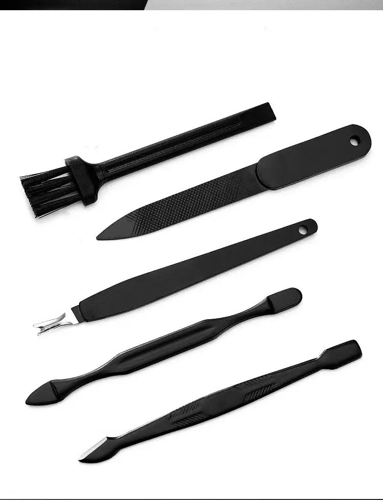 Set Manichiura si Pedichiura Multifunctional 16 Piese din Inox, Portabil, pentru Ingrijire Completa Acasa sau in Calatorii BAS