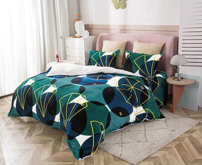 Lenjerie pat cocolino 2 persoane, 4 piese – nuante de verde