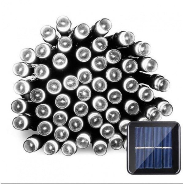 Set 2 x Instalatie solara 30m 300 leduri - alb rece