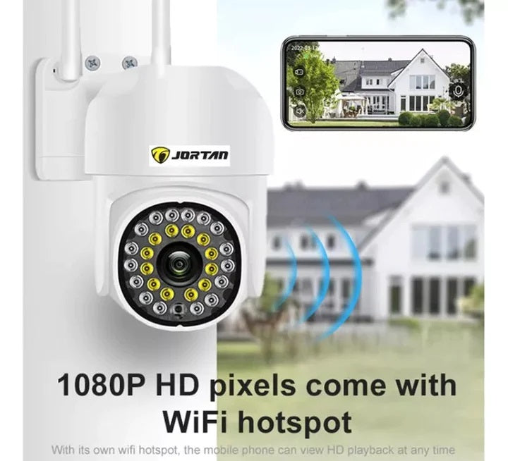Camera de Supraveghere Video Jortan, 32 Leduri, Rotative, Infrarosu, Rezistanta la apa + Card 32 GB