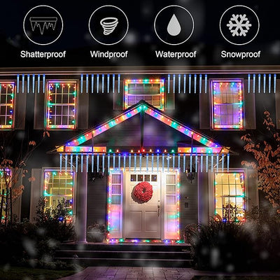 Instalatie Craciun, 8 turturi 20-30 cm, 36 LED, 3 metri