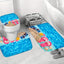 Set Pentru Baie: Perdea, Covorase Si Husa De Toaleta -  Summer Beach