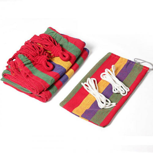 Set 2 x Hamac Textil Multicolor 180x80 cm, Rezistent si Confortabil, Ideal pentru Gradina, Camping si Relaxare in Aer Liber