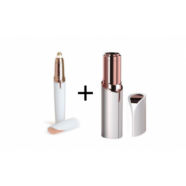 Set 2 in 1 Epilator Facial + Trimmer Sprancene, Fara Durere, Portabil, Design Elegant pentru Ingrijire Rapida