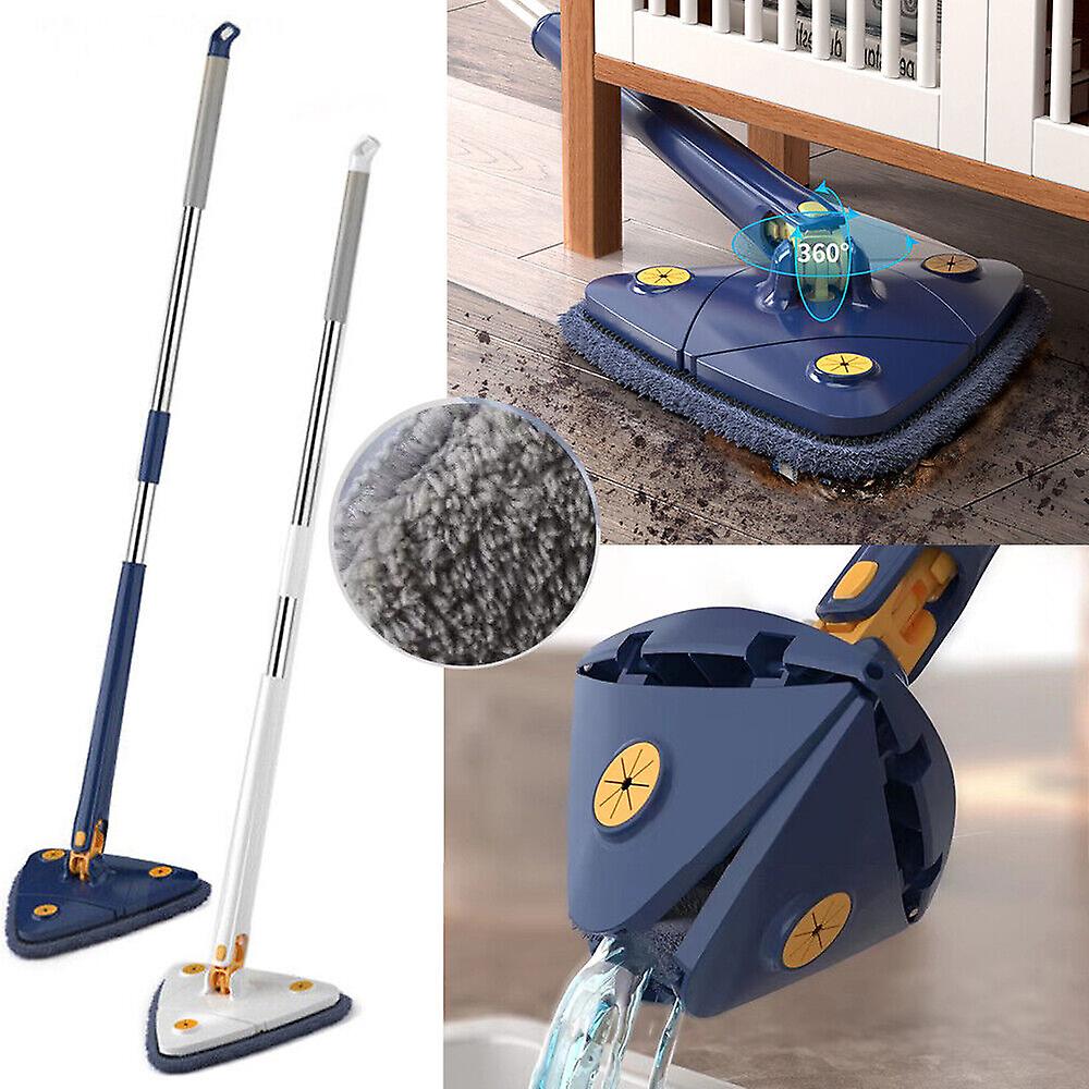 Mop Triunghiular CleanMaster cu Rotire 360° – Cap Reglabil, Microfibra Absorbanta, Ideal pentru Colturi si Sub Mobila