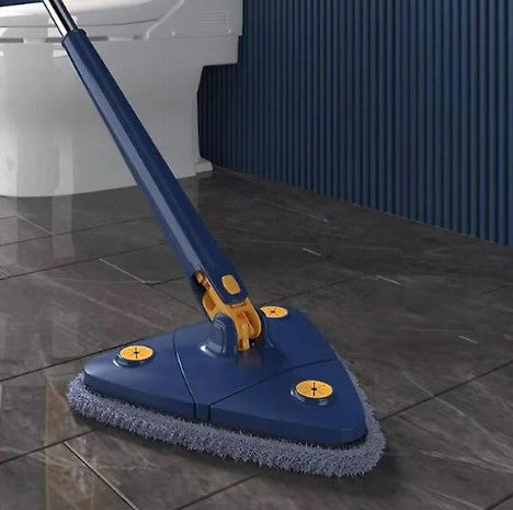 Mop Triunghiular CleanMaster cu Rotire 360° – Cap Reglabil, Microfibra Absorbanta, Ideal pentru Colturi si Sub Mobila