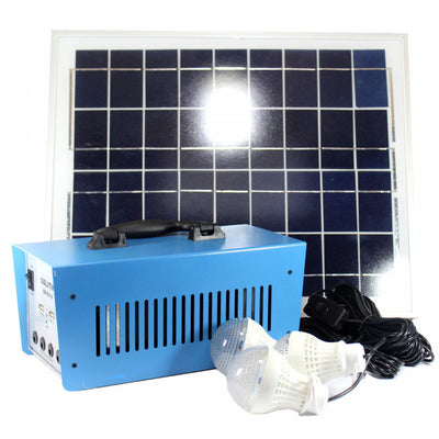 Kit Sistem Iluminat Solar 100W Profesional, Panou Solar cu Baterie Integrata si 3 Becuri LED, Incarcare USB, Solutie Completa pentru Casa