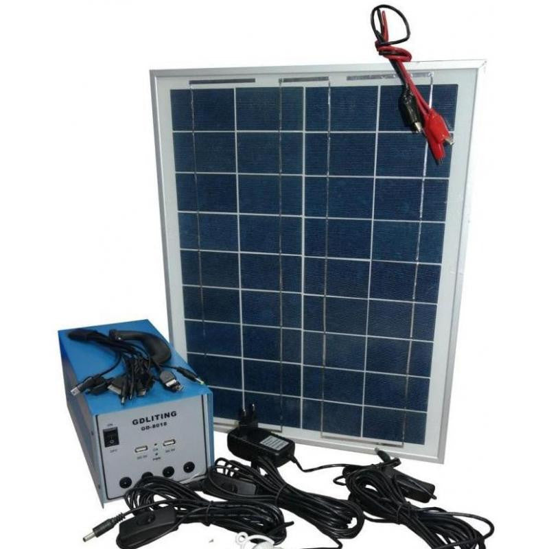 Kit Sistem Iluminat Solar 100W Profesional, Panou Solar cu Baterie Integrata si 3 Becuri LED, Incarcare USB, Solutie Completa pentru Casa