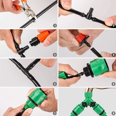Sistem de Irigare Automatizat 10M Kit Complet 4/7 mm – Furtun Irigare, Duze Reglabile, Conectori Inclusi, Udare Automata Plante si Ghivece