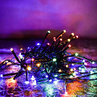 Set 2 x Decoratiune Solara LED 100 LED, 10 Metri Multicolor, 8 Moduri Iluminare, Rezistente la Apa, Incarcare Solara, pentru Gradina si Decor Exterior