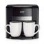 Espressor Cafea RAF 1000W cu 2 Cani,  Filtru Reutilizabil, Sistem Anti-Picurare, Protectie Supraincalzire, Preparare Rapida Cafea Macinata