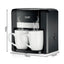 Espressor Cafea RAF 1000W cu 2 Cani,  Filtru Reutilizabil, Sistem Anti-Picurare, Protectie Supraincalzire, Preparare Rapida Cafea Macinata
