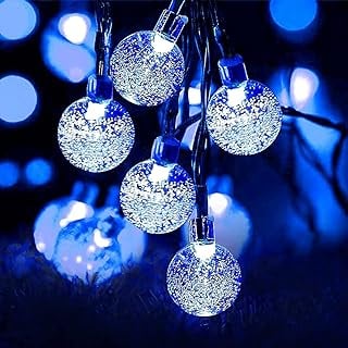 Decoratiune cu Incarcare Solara, 5 Metri, 30 Globulete - Albastru