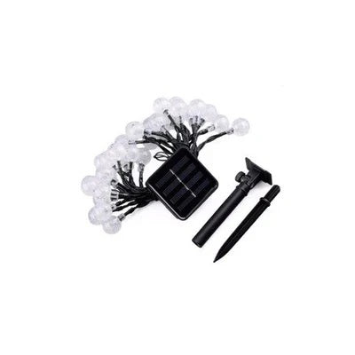 Decoratiune cu Incarcare Solara, 5 Metri, 30 Globulete - Albastru