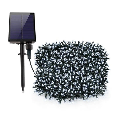 Decoratiune cu Incarcare Solara, 50 metri, 500 led - Alb Rece + CADOU