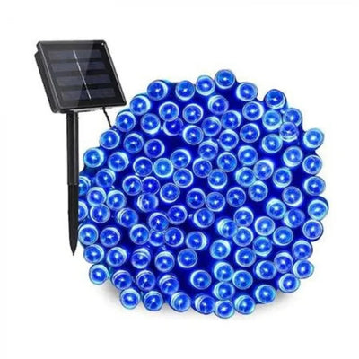 Decoratiune cu Incarcare Solara, 50 metri, 500 led - Albastru + CADOU