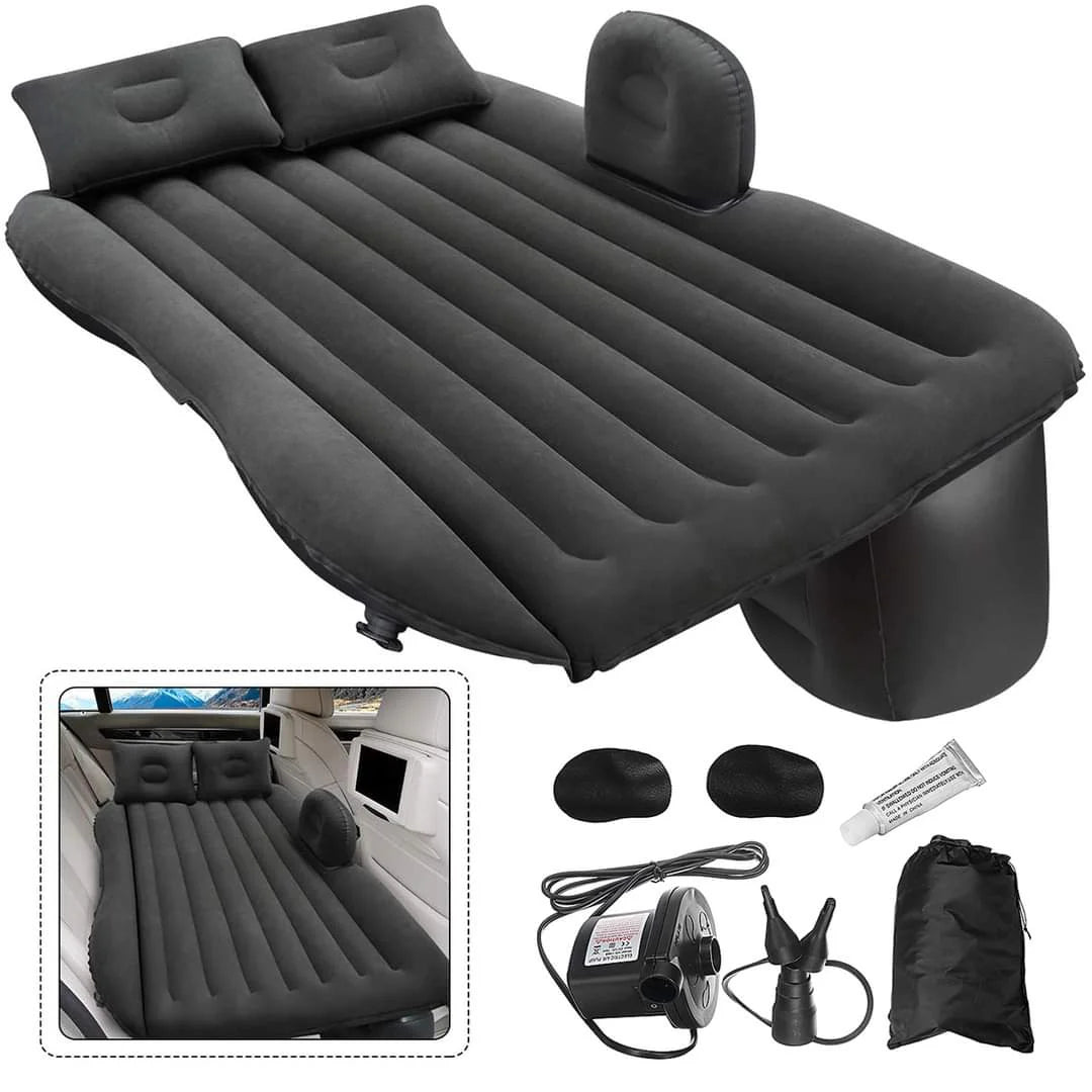 Pachetul confortului auto - Set Huse de Protectie pentru Scaunele Auto + Saltea Gonflabila Couch Air pentru Masina + Pompa Automata