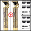 Set 2 x Aparat de Tuns Profesional USB, T-Blade Zero Gap, Design Vintage, Trimmer Barba si Par, Kit Complet pentru Barba si Par