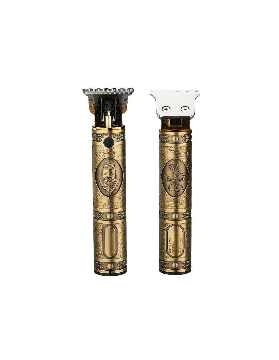 Set 2 x Aparat de Tuns Profesional USB, T-Blade Zero Gap, Design Vintage, Trimmer Barba si Par, Kit Complet pentru Barba si Par