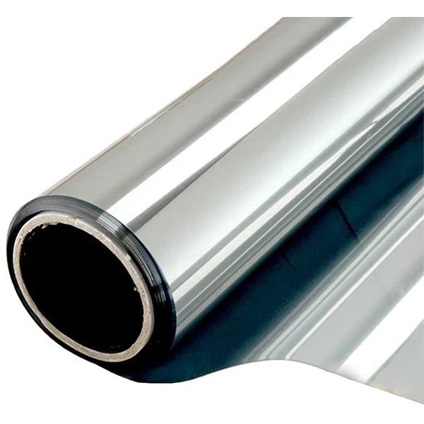 Set 2 x Folie Oglinda pentru Geam Gri, Efect Reflectorizant, Protectie UV, Anti Caldura si Intimitate, 45 x 300 cm