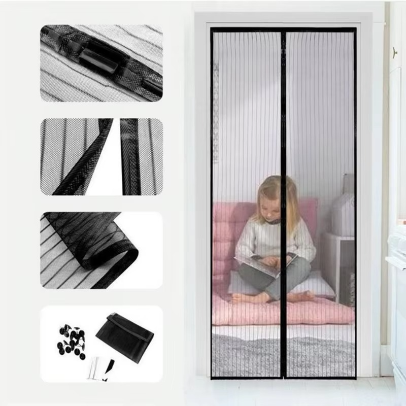 Plasa Anti-Insecte Magnetica pentru Usa, Inchidere Automata, Montaj Rapid, Protectie Impotriva Tantari si Insecte