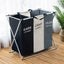 Cos Rufe Pliabil 3 Compartimente, Organizator Laundry Dark/Light/Color, Cadru Metalic Stabil, 95L