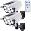Set 2 x Camera Falsa cu Lampa Solara 77 LED, Senzor Miscare, Telecomanda, Efect Real de Supraveghere, Protectie Exterior