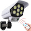 Set 2 x Camera Falsa cu Lampa Solara 77 LED, Senzor Miscare, Telecomanda, Efect Real de Supraveghere, Protectie Exterior
