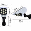 Set 2 x Camera Falsa cu Lampa Solara 77 LED, Senzor Miscare, Telecomanda, Efect Real de Supraveghere, Protectie Exterior