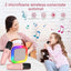 Boxa Portabila Bluetooth cu 2 Microfoane Wireless, Karaoke Set Complet, Lumini LED RGB, Ideal pentru Petreceri si Copii