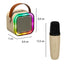 Boxa Portabila Bluetooth cu 2 Microfoane Wireless, Karaoke Set Complet, Lumini LED RGB, Ideal pentru Petreceri si Copii