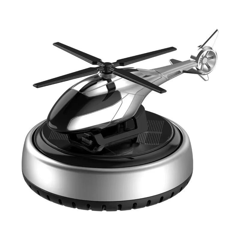 Difuzor Auto Aromaterapie Solar Tip Elicopter, Rotire Automata 360°, 4 Panouri Solare, Parfum Natural 10 ml Inclus
