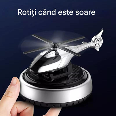 Difuzor Auto Aromaterapie Solar Tip Elicopter, Rotire Automata 360°, 4 Panouri Solare, Parfum Natural 10 ml Inclus