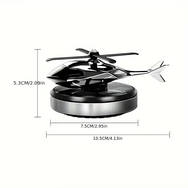 Difuzor Auto Aromaterapie Solar Tip Elicopter, Rotire Automata 360°, 4 Panouri Solare, Parfum Natural 10 ml Inclus