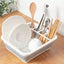 Scurgator Vase Pliabil cu Tavita de Scurgere, Organizator Bucatarie Compact, Suport Tacamuri si Farfurii, Design Economisire Spatiu