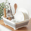 Scurgator Vase Pliabil cu Tavita de Scurgere, Organizator Bucatarie Compact, Suport Tacamuri si Farfurii, Design Economisire Spatiu