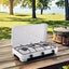 Aragaz Portabil cu 3 Arzatoare, 5.4 kW, din Otel Inoxidabil, Aprindere Manuala – Control Individual Flacara, Ideal pentru Camping si Exterior