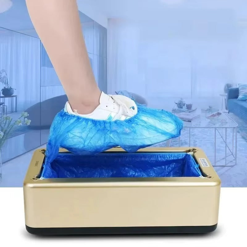 Dispenser Automat pentru Acoperit Incaltaminte+ 100 Pungi Cadou, Aparat Protectie Incaltaminte, Usor de Folosit, pentru Casa, Birou, Clinici