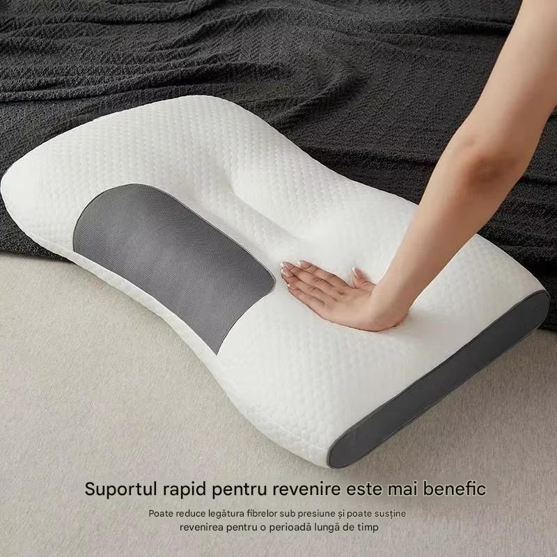 Set 2 x Perna Ergonomica Antialergica, Antibacteriana si Antiacarieni, Suport pentru Gat si Coloana, Confort Maxim pentru Somn Odihnitor