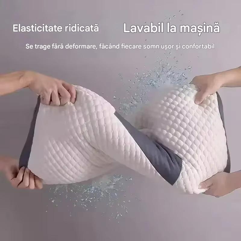Set 2 x Perna Ergonomica Antialergica, Antibacteriana si Antiacarieni, Suport pentru Gat si Coloana, Confort Maxim pentru Somn Odihnitor