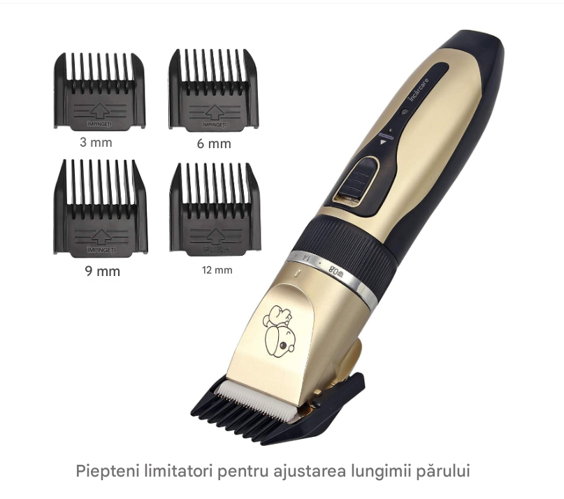 Set Profesional Masina de Tuns Caini si Pisici, 5 Trepte Ajustabile, Functionare Silentioasa, Incarcare USB, Kit Complet