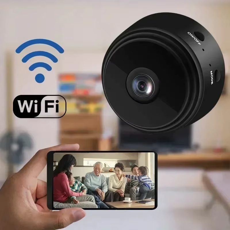 Set 3 x Mini Camera Spion Wireless Full HD 1080P, Mini Camera WiFi 360°, Detectie Miscare, Night Vision, Suport Card, Monitorizare Telefon, Baterie Reincarcabila