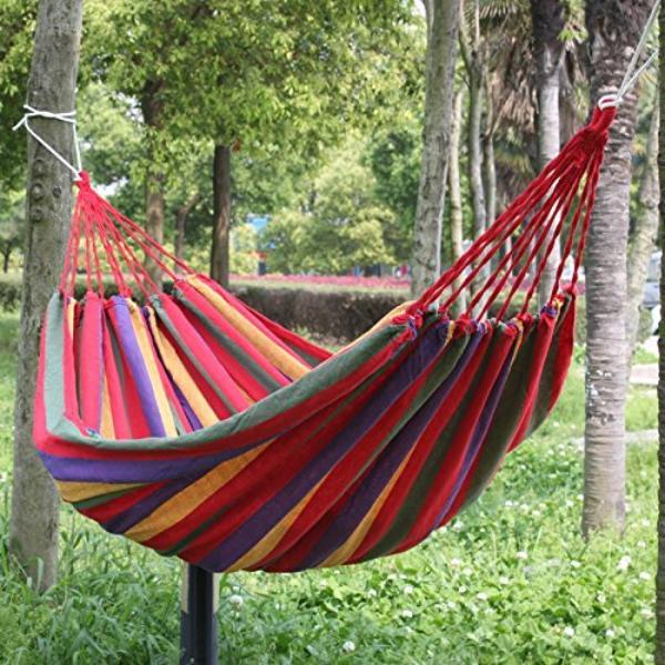 Set 2 x Hamac Textil Multicolor 180x80 cm, Rezistent si Confortabil, Ideal pentru Gradina, Camping si Relaxare in Aer Liber