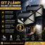 Set 2 x Lampa Solara cu Senzor de Miscare, 100 LED, Iluminare 3 Laturi, IP65 pentru Exterior