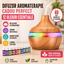 Set Difuzor Aromaterapie cu 12 Uleiuri Esentiale, Umidificator LED RGB, Cadou Relaxare si Aromaterapie pentru Casa